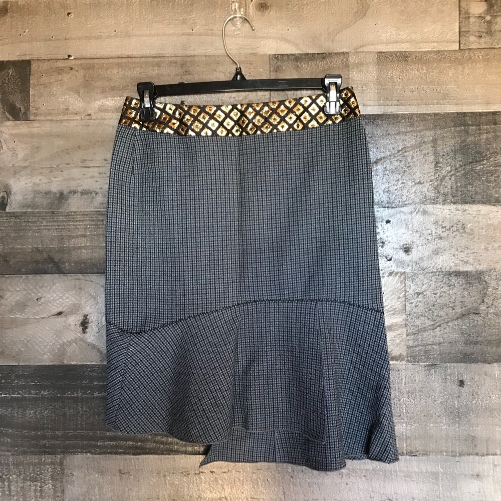 Bluemarine Silk Mini Skirt w/ Asymmetrical Hem